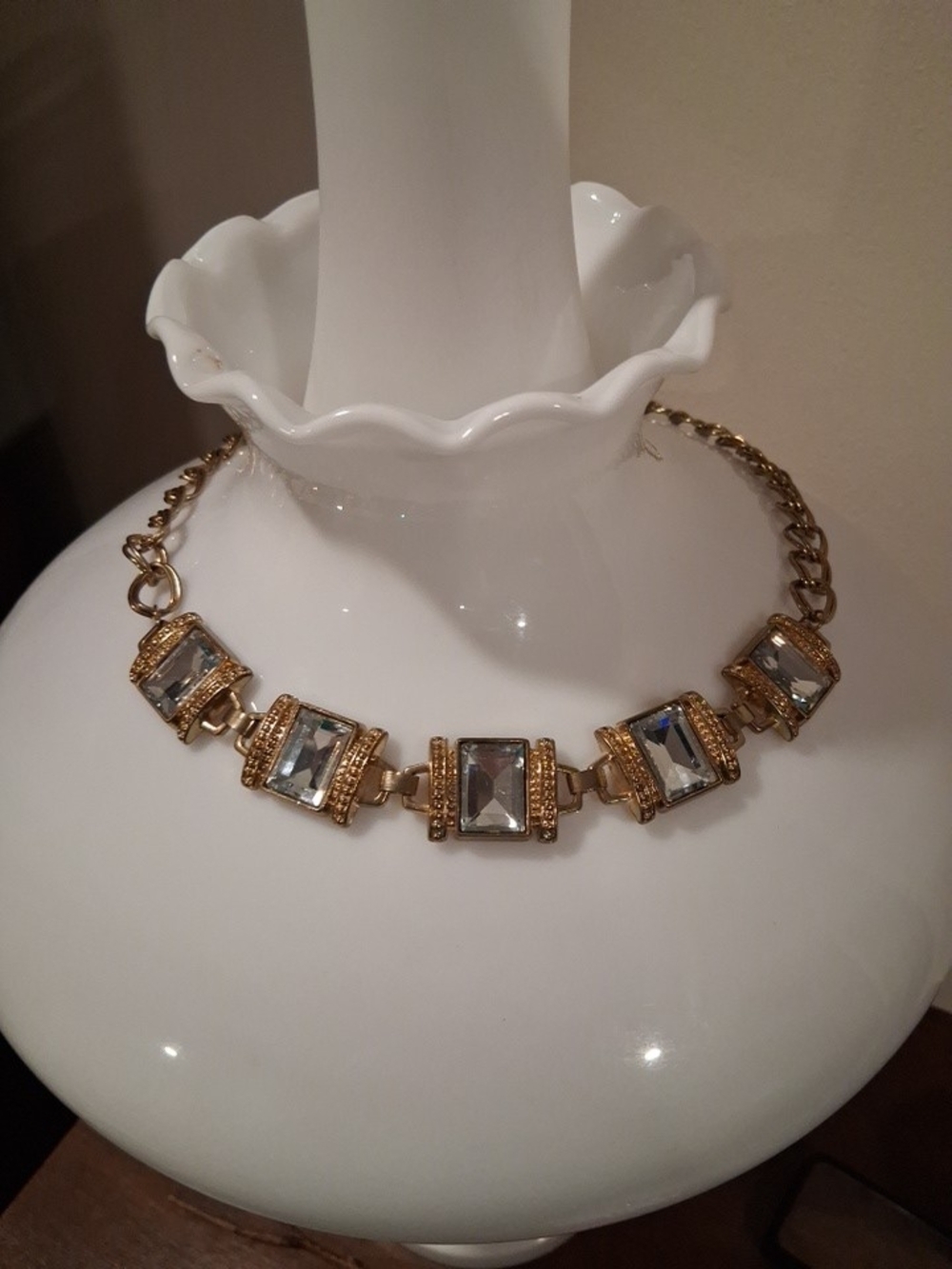 Gold-Tone Crystal Link Necklace - Women's Jewelry